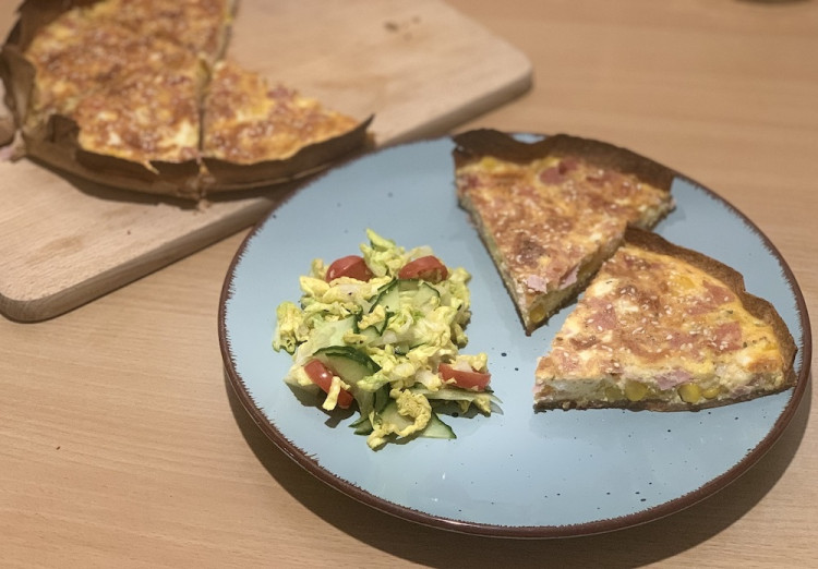 Zapekané tortilly so šunkou a syrom: Recept na spôsob quiche