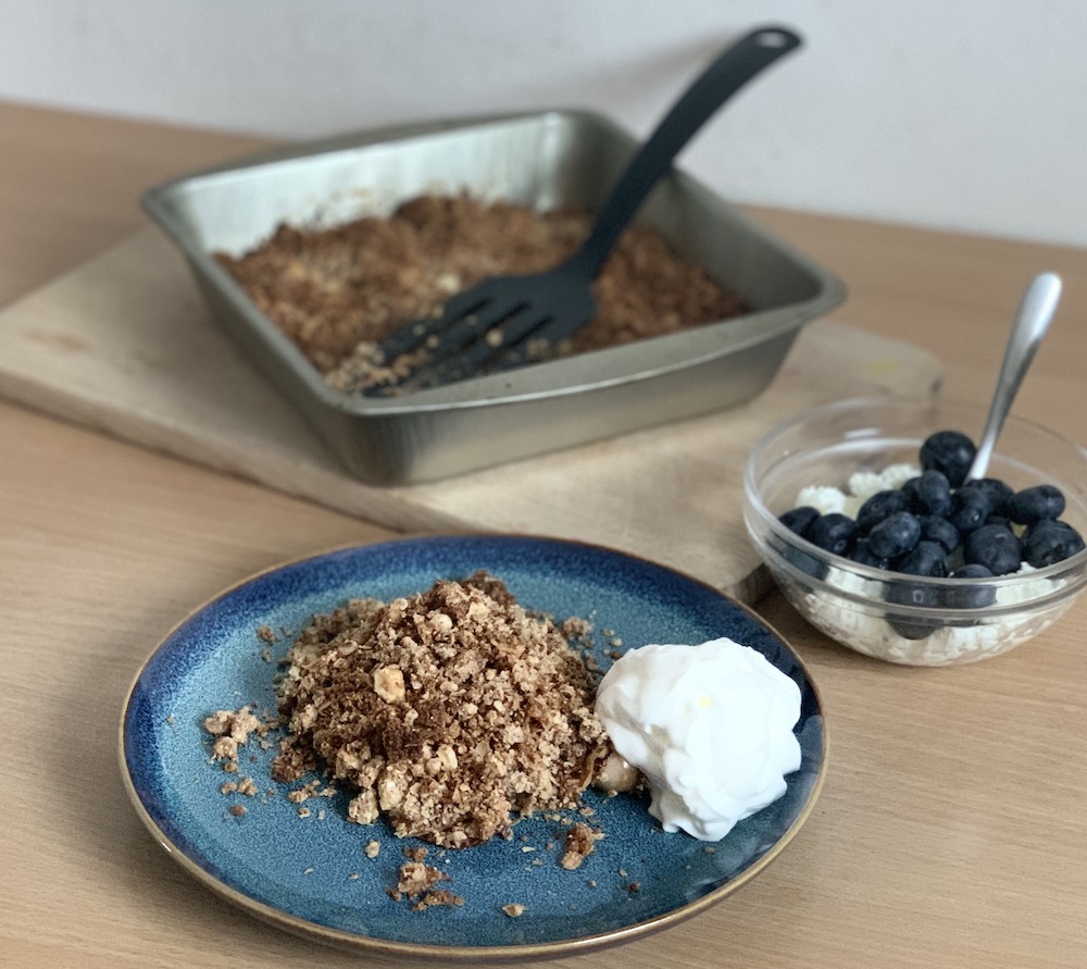 Crumble koláč: Finálny výsledok