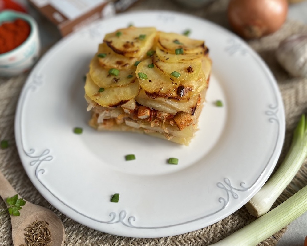 Gazdovské zemiaky s tofu: Finálny výsledok