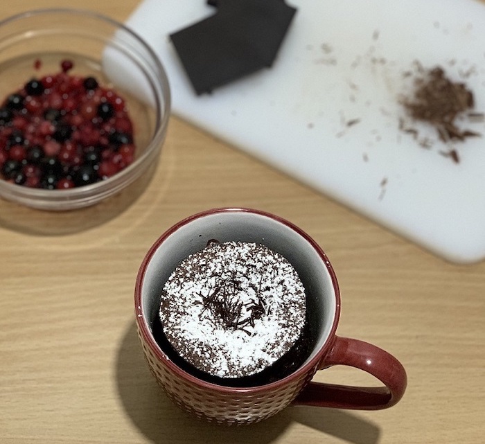 Čokoládový mug cake: Finálny výsledok